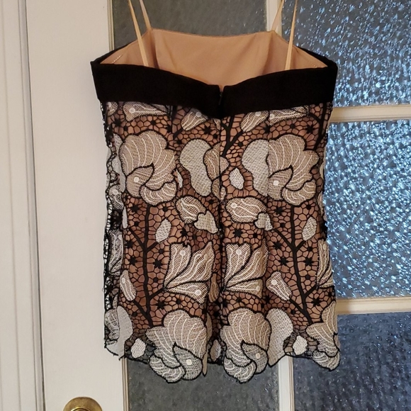 Host Pick BCBG Lace Strapless Knit White Black Nude NWT - Picture 9 of 13